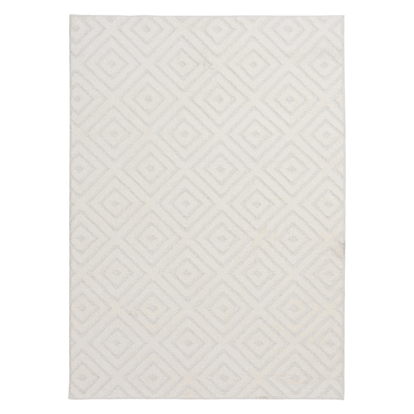 (D456) Ronin Ivory Tufted Non-Slip Area Rug, 8x10