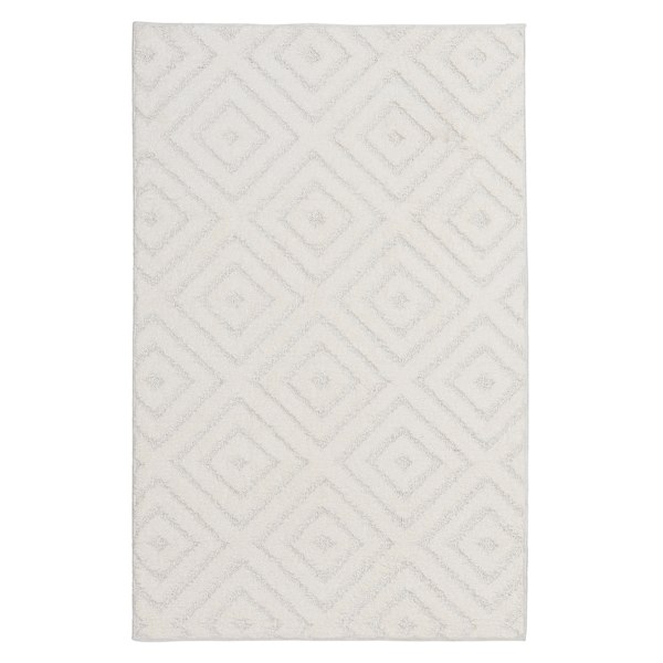 (D456) Ronin Ivory Tufted Non-Slip Area Rug, 3x5