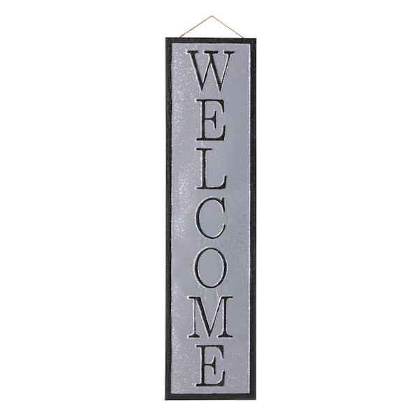 Welcome Galvanized Metal Outdoor Wall Decor, 48"