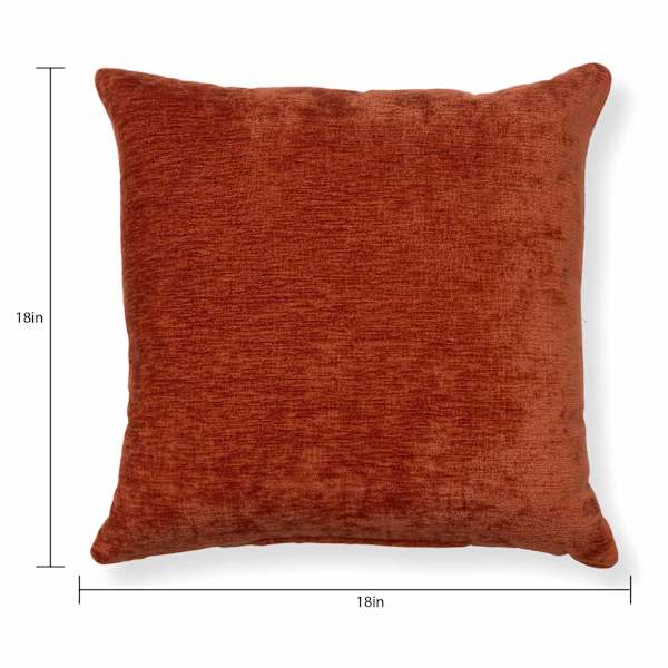 Reese Rust Chenille Throw Pillow, 18"