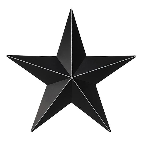 Rustic Black Metal Star Outdoor Wall Decor, 18"