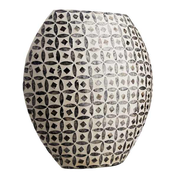 Tracey Boyd Grey Bamboo Capiz Vase, 17"