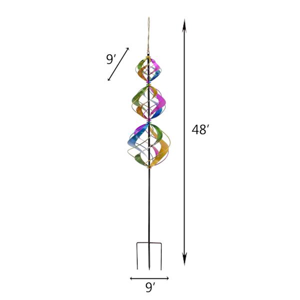 Multicolor Metal Wind Spinner, 48"