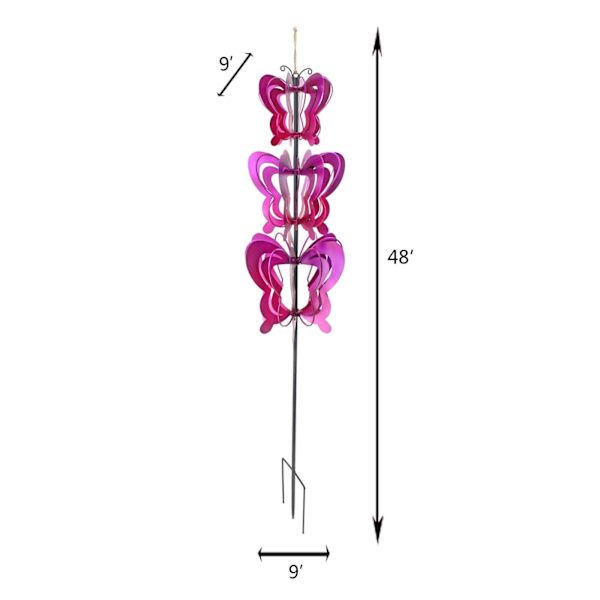 Butterfly Metal Wind Spinner, 48"