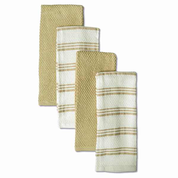 Set of 4 Taupe Rockridge Terry Cotton Kitchen Towels