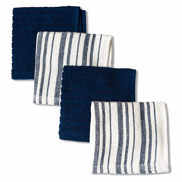 Set of 4 Black Lakewood Reversible Terry Dish Cloth