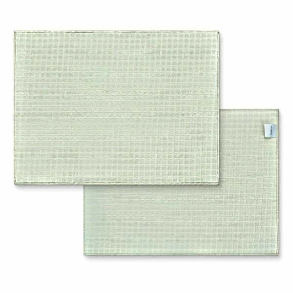 Set of 2 Green Waffle Cotton Drying Mat