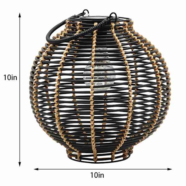 10In Rattan Solar Lantern