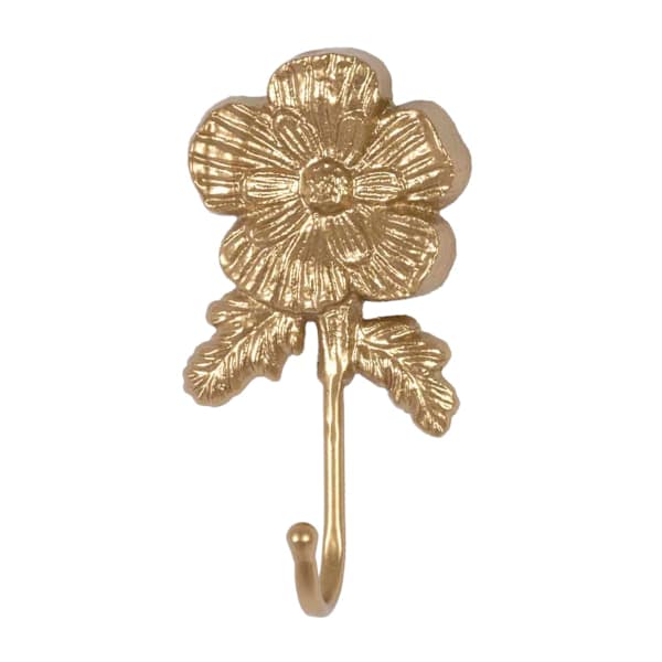 Providence Flower Gold Metal Wall Hook