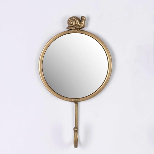 Honeybloom Snail Gold Metal Mirror Wall Hook