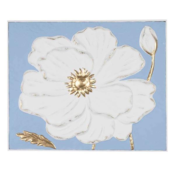 Providence Blue & White Metal Flower Wall Decor