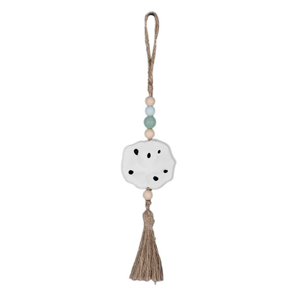 Honeybloom Blue Metal & Jute Shell Wall Decor
