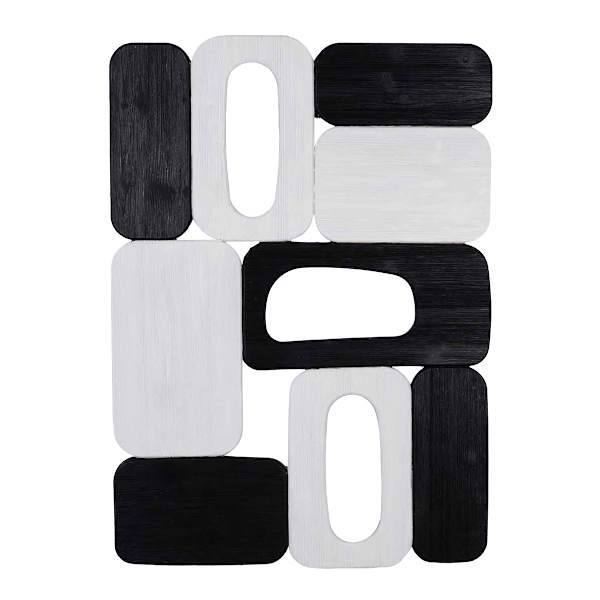 Crosby St. Black & White Geo Wooden Wall Décor
