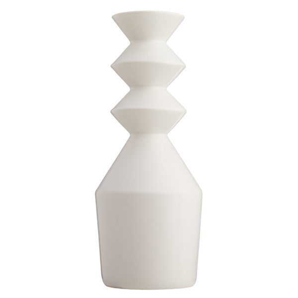 Found & Fable White Stacked Ceramic Vase, 11"