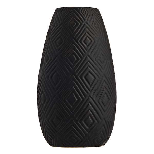 Found & Fable Eileen Black Ceramic Vase, 12"