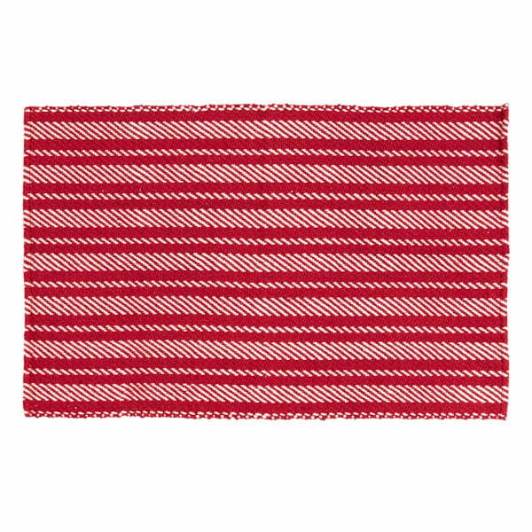 Homespun Patriotic Red Twill Woven Pet Layering Rug, 24x36