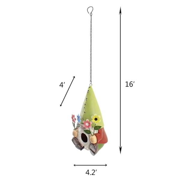16In Flower Gnome Birdhouse