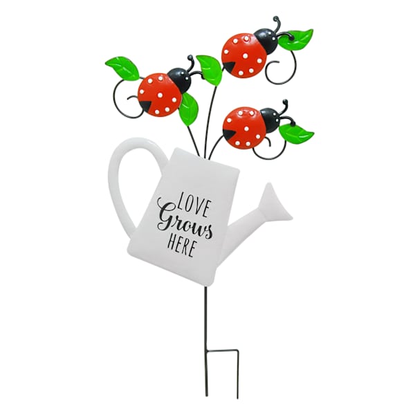 Love Grows Here Metal Yard Stake, 21"