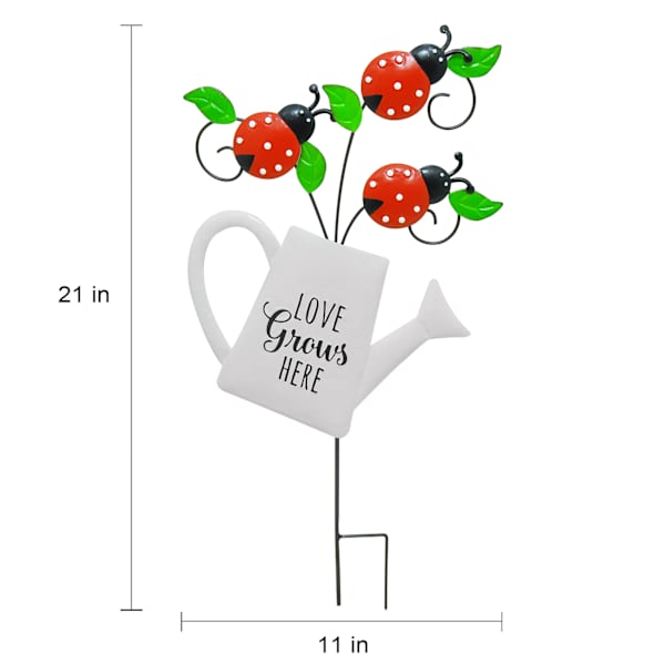 Love Grows Here Metal Yard Stake, 21"