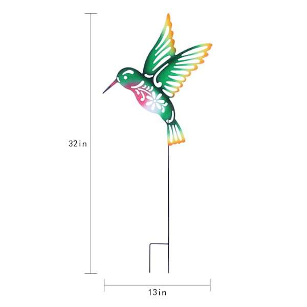 Hummingbird Metal Yard Stake, 32"