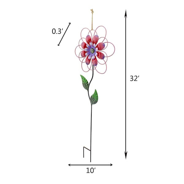 32in Flower Yard Stake- Pink