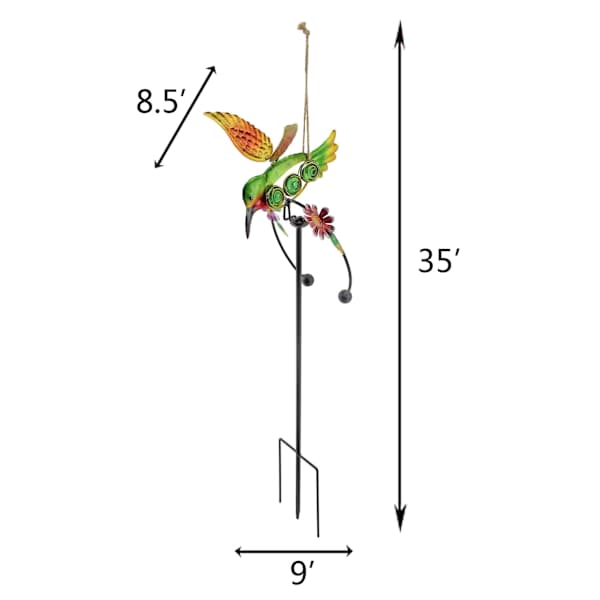 35in Wind Motion Hummingbird Stake