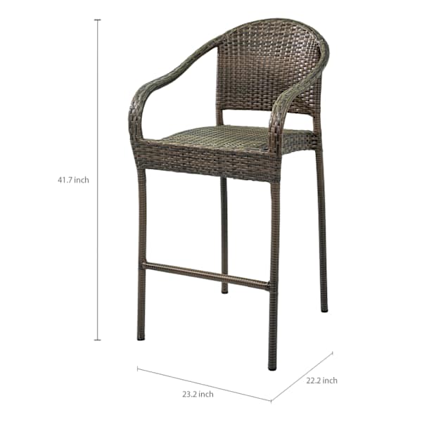 Providence Fairview Wicker Patio Bar Stool, Brown