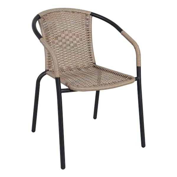 Wicker & Metal Stacking Patio Chair, Brown