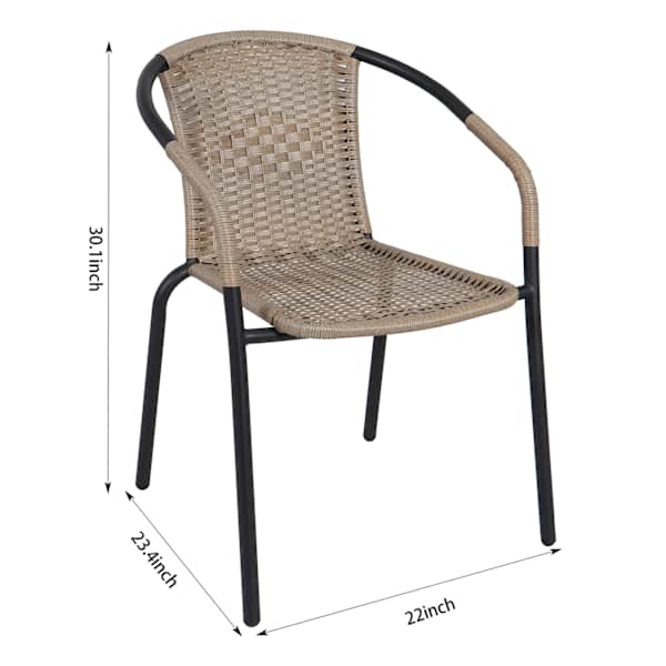 Wicker & Metal Stacking Patio Chair, Brown