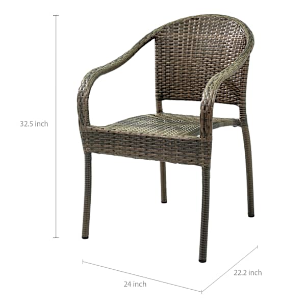 Providence Fairview Wicker Patio Dining Chair, Brown