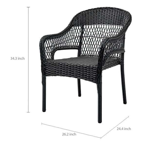 Providence Fairview Wicker Patio Armchair, Black