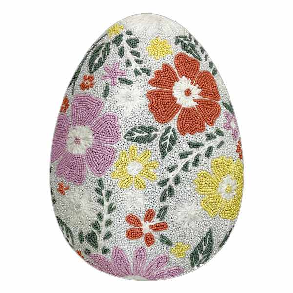 Honeybloom Beaded Floral Easter Egg Throw Pillow, 13x16