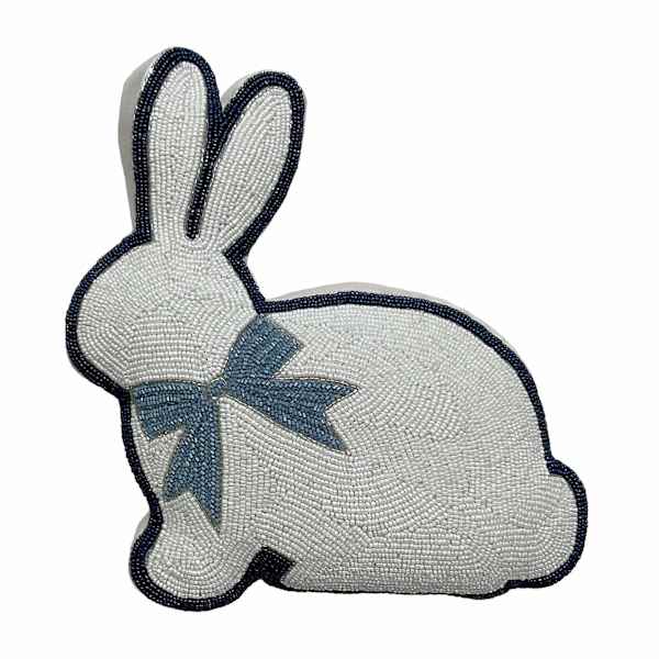 Providence Bunny Shaped Beaded Easter Throw Pillow, 13"