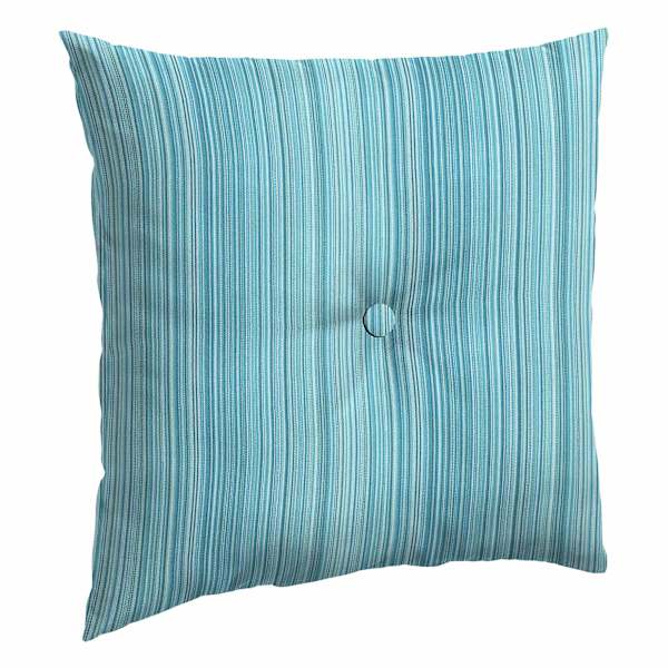 Sea Breeze Blue Premium Woven Outdoor Tufted Back Cushion