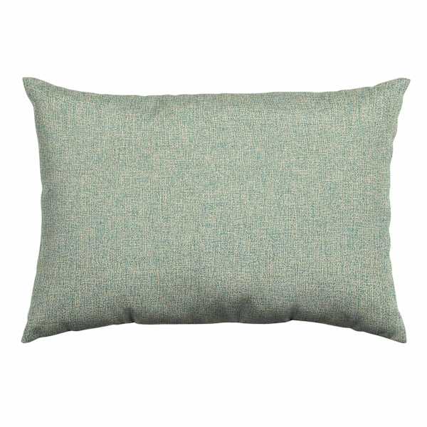 Spa Blue Premium Woven Outdoor Lumbar Throw Pillow, 14x20