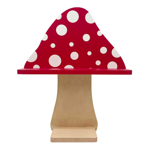 Sunny Club Wooden Mushroom Outdoor Wall Shelf, 14"