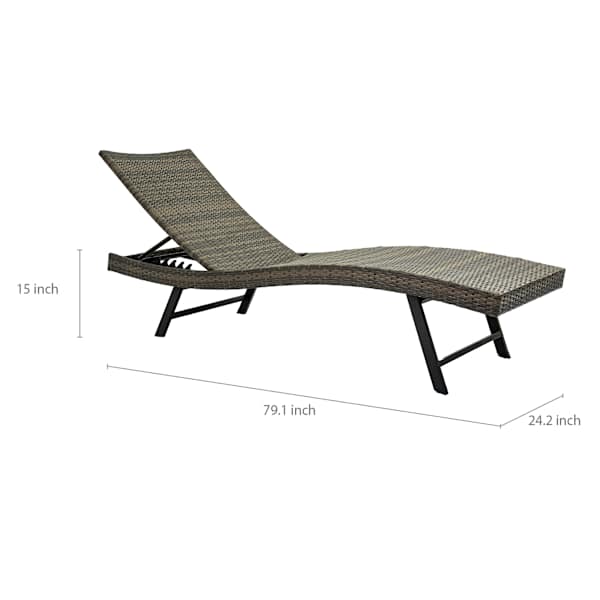 Providence Fairview Wicker Chaise Lounge, Brown