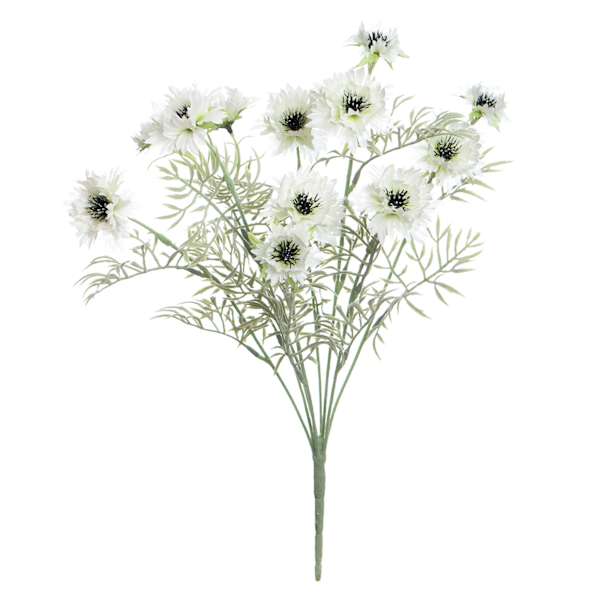 White Cornflower Bush, 19"