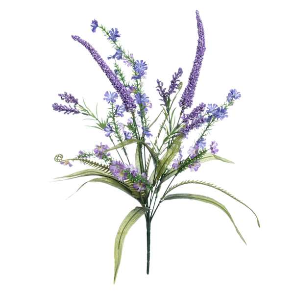 Purple Cornflower & Heather Bush, 21"