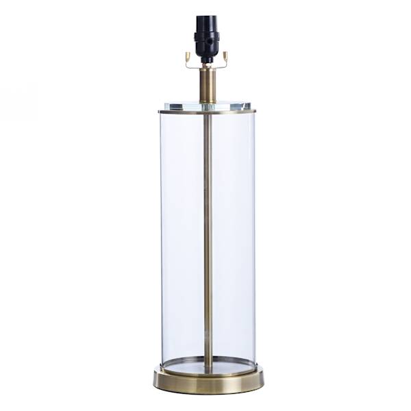 Providence Clear Glass Pillar Medium Table Lamp Base, 21"