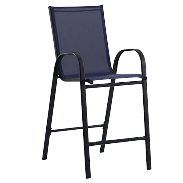 Sling Stacking Patio Barstool, Navy Blue
