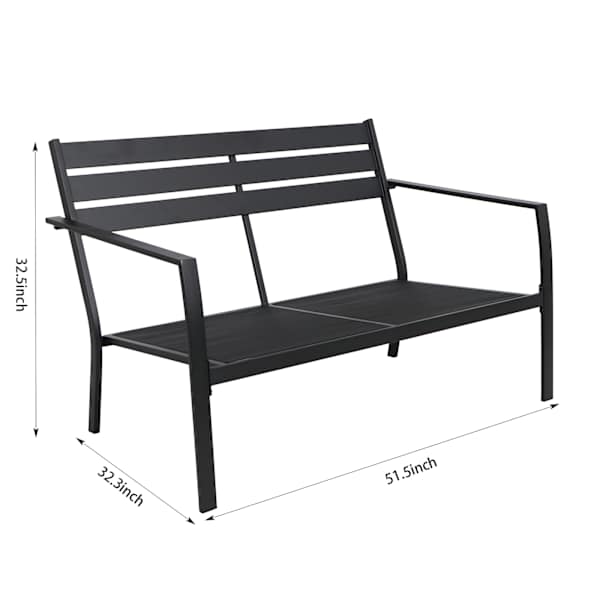 Crosby St. Grammercy Loveseat, Black