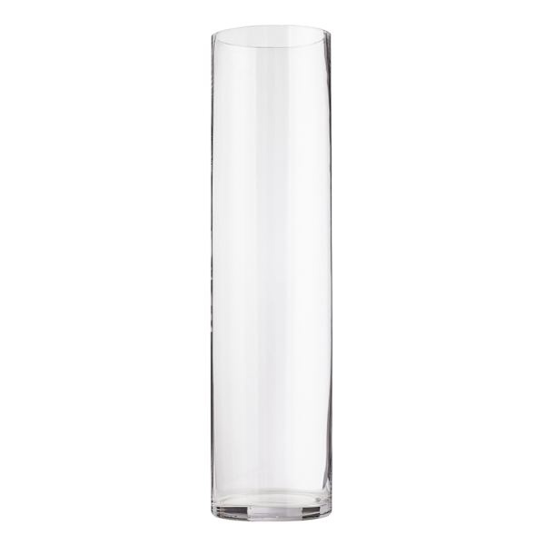 Clear Glass Cylinder Vase, 20"