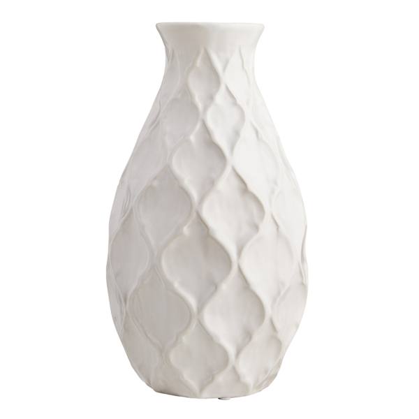 Helen White Ceramic Vase, 12"