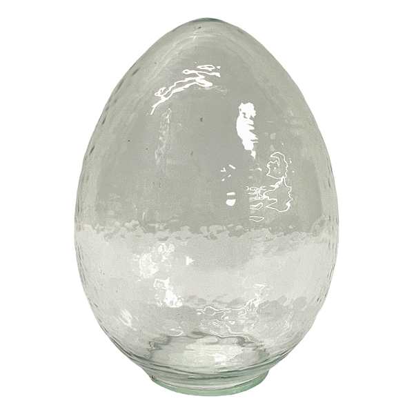 Honeybloom Clear Glass Egg, 6"