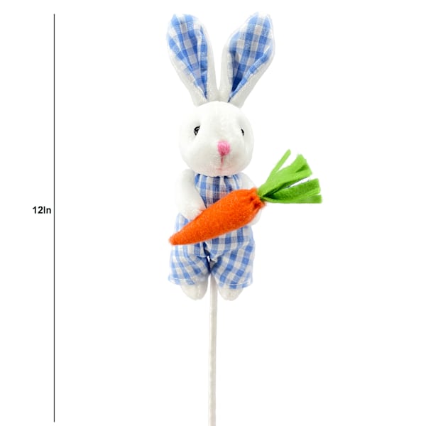 Homespun Easter Blue Bunny Pick, 12"