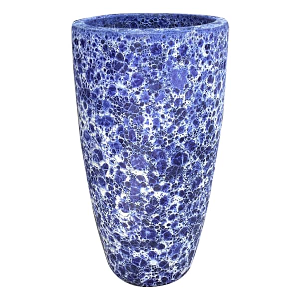 Halston Blue Ceramic Outdoor Planter, Small