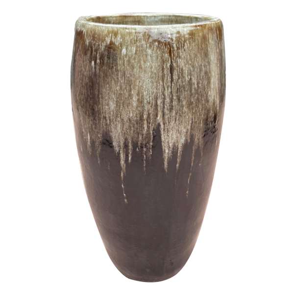 Hancock Brown Ceramic Outdoor Planter, Medium