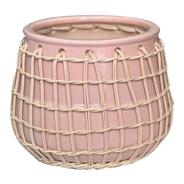 Auburn Pink Ceramic Indoor Planter, Large