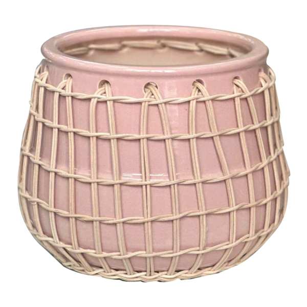 Auburn Pink Ceramic Indoor Planter, Medium